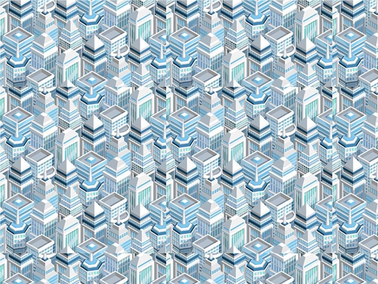 Financial District Cityscape Vinyl Wrap Pattern