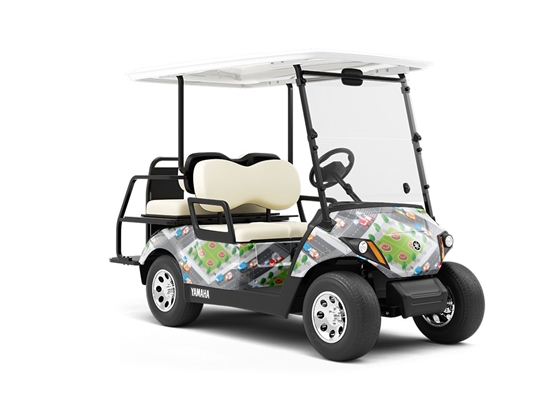 Four-Way Light Cityscape Wrapped Golf Cart