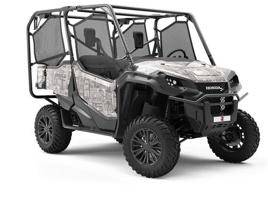 Gray Downtown Cityscape Utility Vehicle Vinyl Wrap