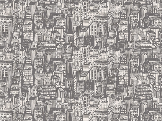 Gray Downtown Cityscape Vinyl Wrap Pattern