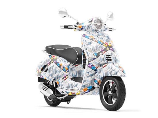 Gridlocked  Cityscape Vespa Scooter Wrap Film