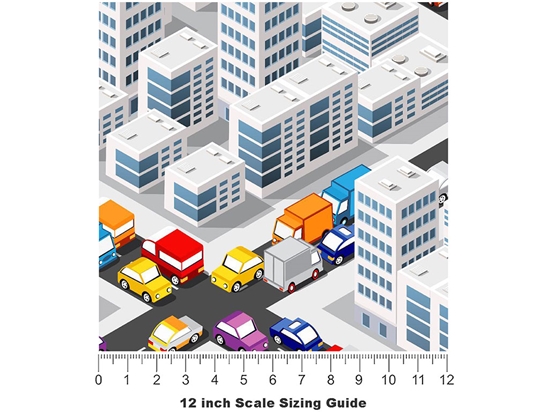 Gridlocked  Cityscape Vinyl Film Pattern Size 12 inch Scale