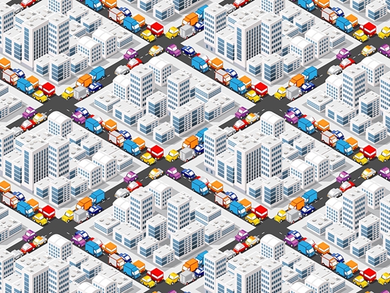 Gridlocked  Cityscape Vinyl Wrap Pattern