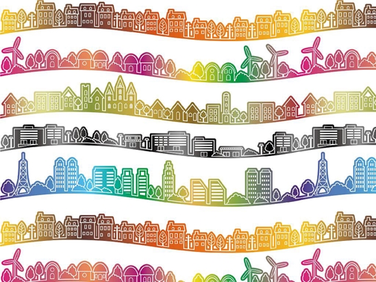 Living Choices Cityscape Vinyl Wrap Pattern