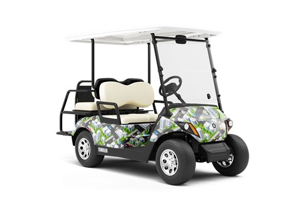 Lunch Rush Cityscape Wrapped Golf Cart