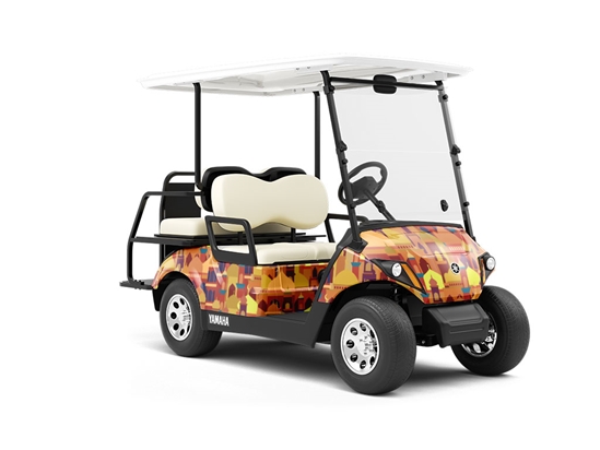 Marigold Mosques Cityscape Wrapped Golf Cart