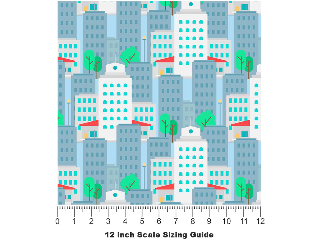 Midtown West Cityscape Vinyl Film Pattern Size 12 inch Scale