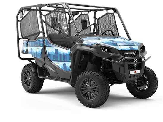 Misty Metropolis Cityscape Utility Vehicle Vinyl Wrap