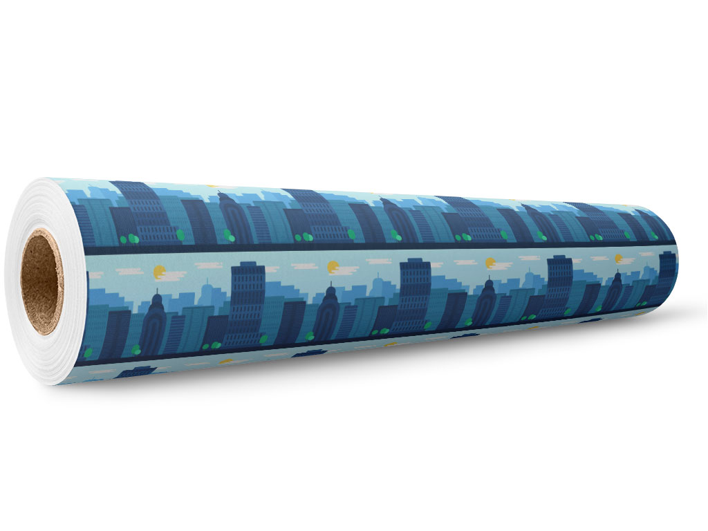 Misty Metropolis Cityscape Wrap Film Wholesale Roll