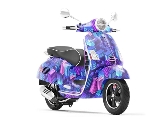 Night Air Cityscape Vespa Scooter Wrap Film