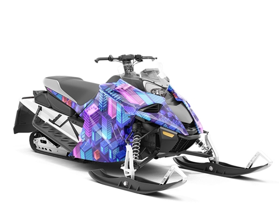 Night Air Cityscape Custom Wrapped Snowmobile