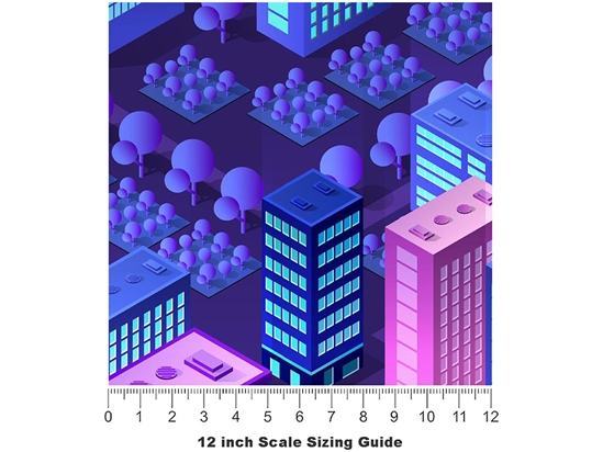 Night Air Cityscape Vinyl Film Pattern Size 12 inch Scale