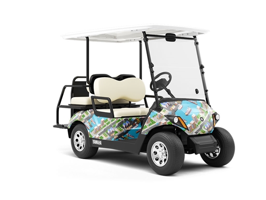 Ocean City Cityscape Wrapped Golf Cart