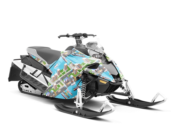 Ocean City Cityscape Custom Wrapped Snowmobile