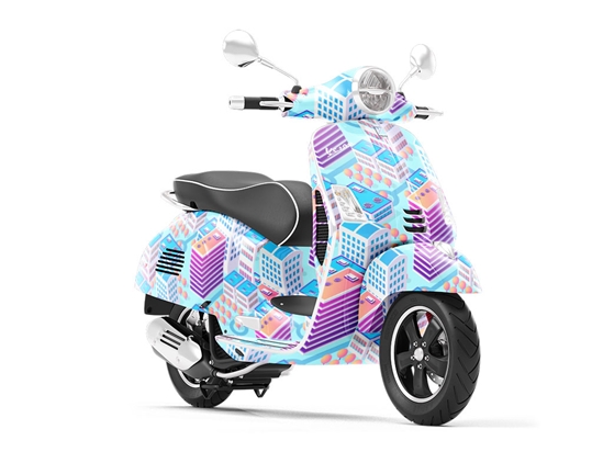 Office Buildings Cityscape Vespa Scooter Wrap Film