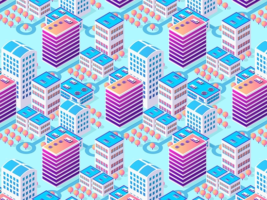 Office Buildings Cityscape Vinyl Wrap Pattern