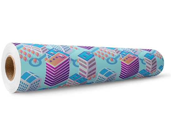 Office Buildings Cityscape Wrap Film Wholesale Roll