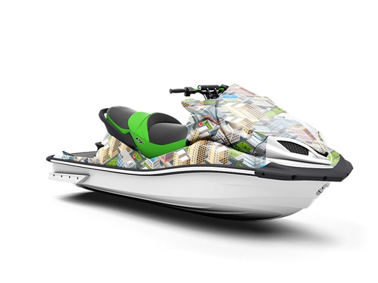 Office Carpool Cityscape Jet Ski Vinyl Customized Wrap