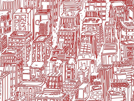 PInk Downtown Cityscape Vinyl Wrap Pattern