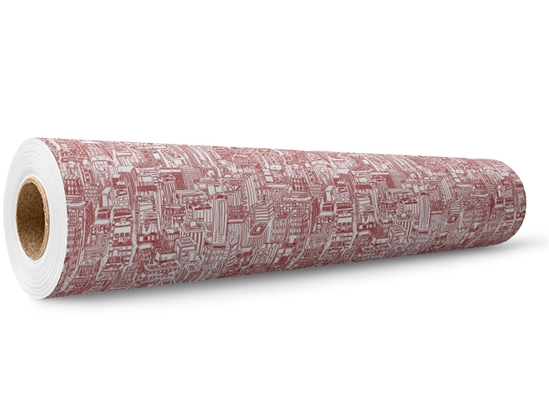 PInk Downtown Cityscape Wrap Film Wholesale Roll