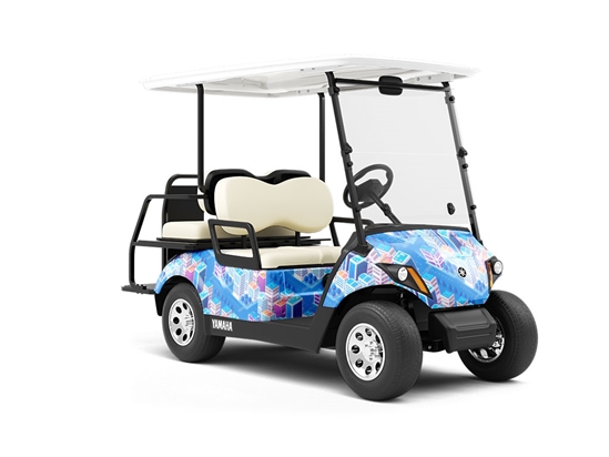 Pastel Towers Cityscape Wrapped Golf Cart