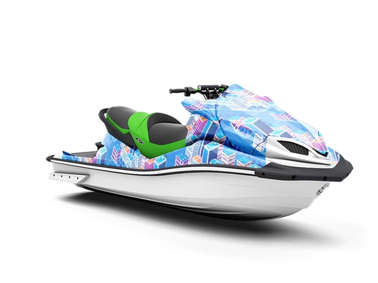 Pastel Towers Cityscape Jet Ski Vinyl Customized Wrap