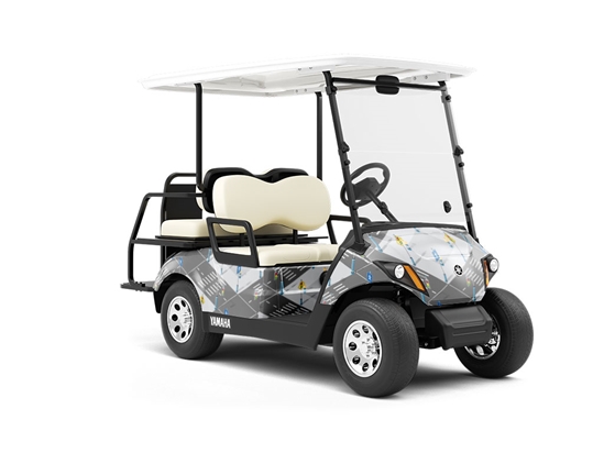 Pedestrian Crossing Cityscape Wrapped Golf Cart