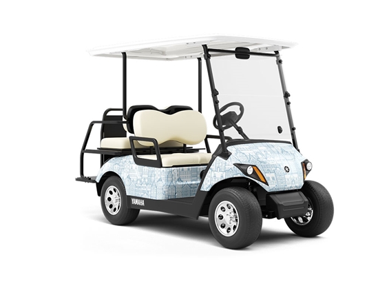 Pre-War Buildings Cityscape Wrapped Golf Cart