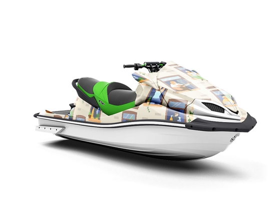 Rear Window Cityscape Jet Ski Vinyl Customized Wrap