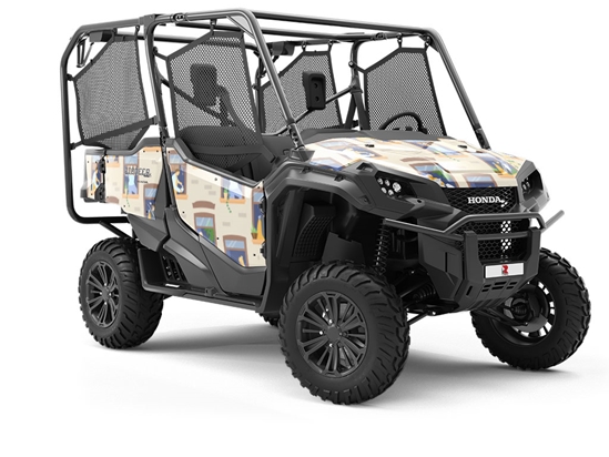 Rear Window Cityscape Utility Vehicle Vinyl Wrap