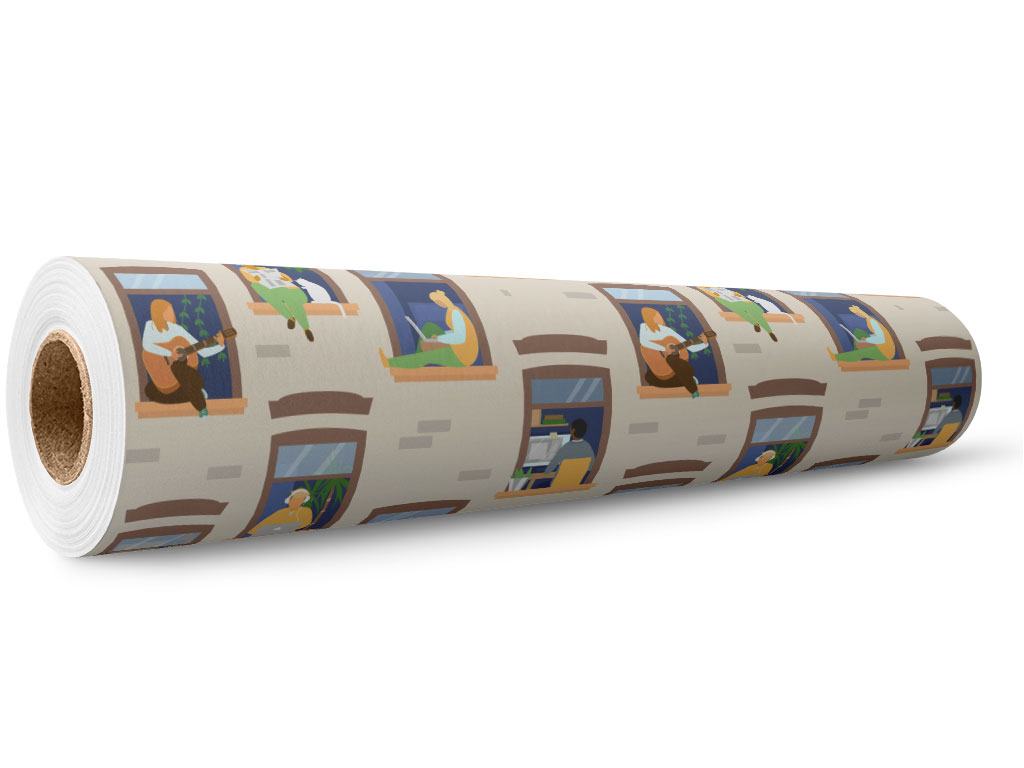 Rear Window Cityscape Wrap Film Wholesale Roll