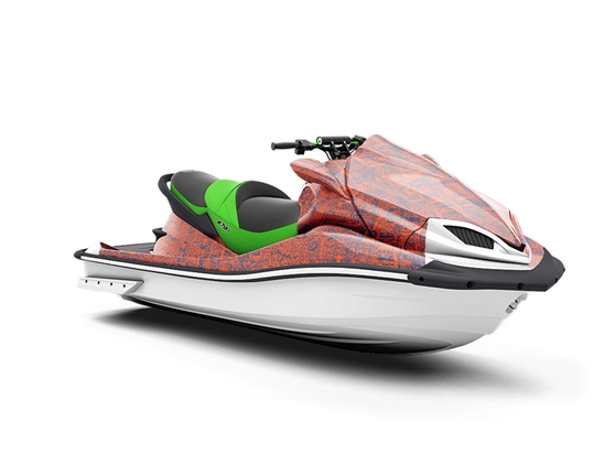 Red Downtown Cityscape Jet Ski Vinyl Customized Wrap