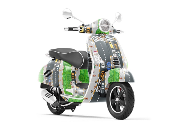 Seventh Avenue Cityscape Vespa Scooter Wrap Film