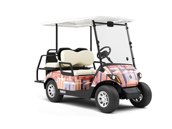 Sixties Utopia Cityscape Wrapped Golf Cart