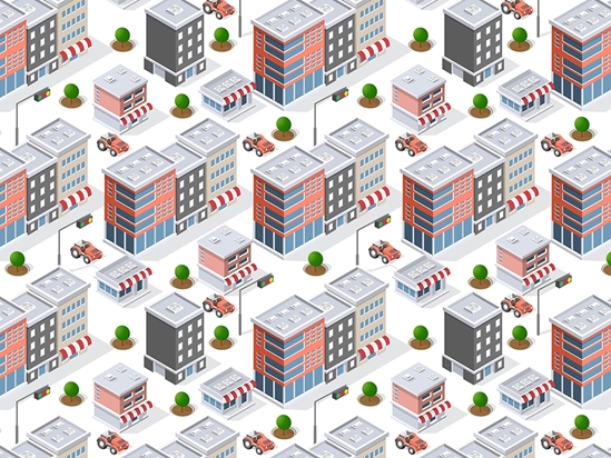 Small Town Sprawl Cityscape Vinyl Wrap Pattern