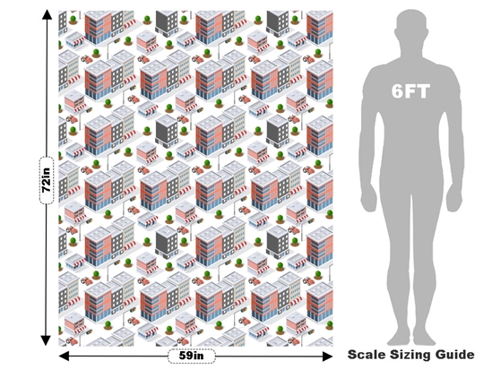 Small Town Sprawl Cityscape Vehicle Wrap Scale