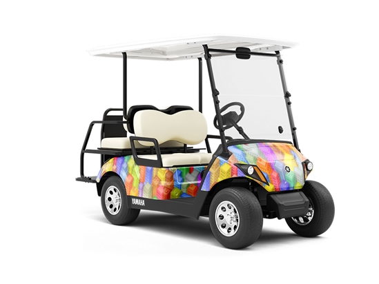 Tetris Towers Cityscape Wrapped Golf Cart