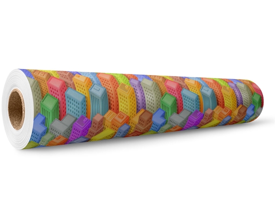 Tetris Towers Cityscape Wrap Film Wholesale Roll