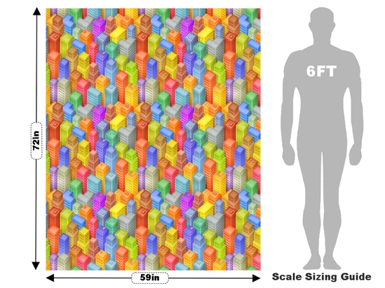 Tetris Towers Cityscape Vehicle Wrap Scale