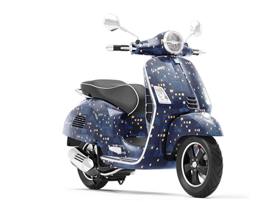 Up Late Cityscape Vespa Scooter Wrap Film