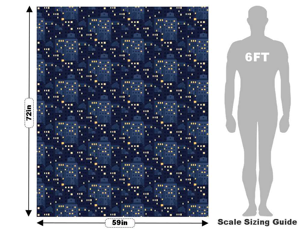 Up Late Cityscape Vehicle Wrap Scale