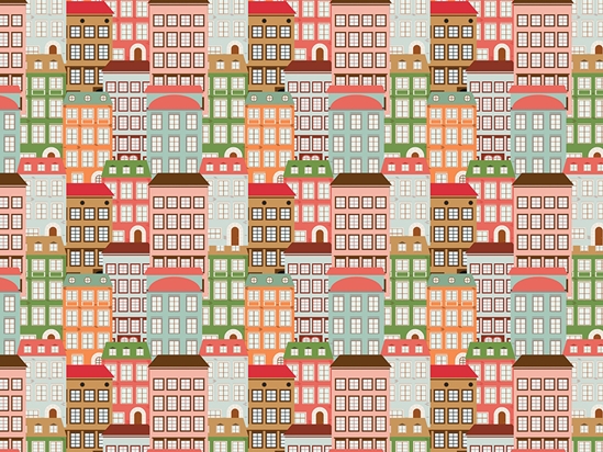 Walk Ups Cityscape Vinyl Wrap Pattern