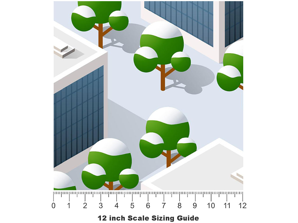Warehouse District Cityscape Vinyl Film Pattern Size 12 inch Scale