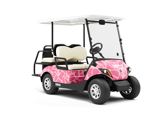 Pink  Cobblestone Wrapped Golf Cart