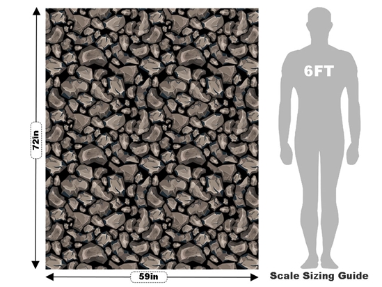 Rough Brown Cobblestone Vehicle Wrap Scale