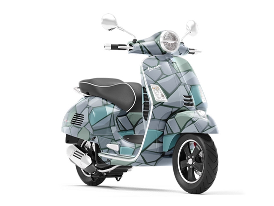 Tight Blue Cobblestone Vespa Scooter Wrap Film