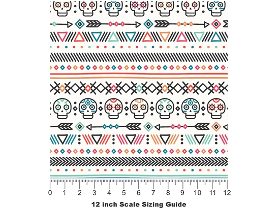 Pastel Sugar Day of the Dead Vinyl Film Pattern Size 12 inch Scale