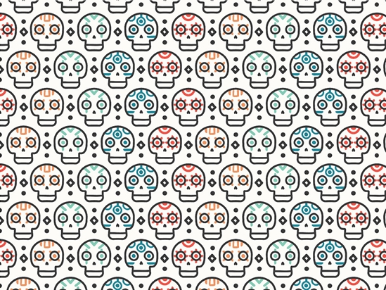 Simple Skulls Day of the Dead Vinyl Wrap Pattern