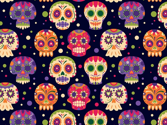 Sugar Skulls Day of the Dead Vinyl Wrap Pattern