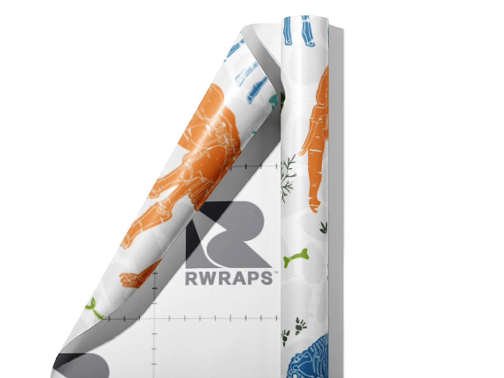 White Ice Dinosaur Wrap Film Sheets